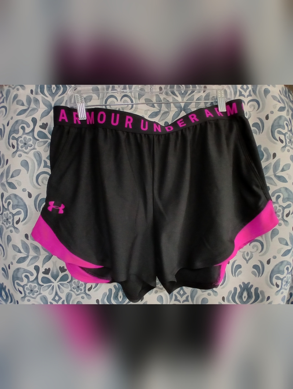 Under Armour Black Shorts with Pink Trim
